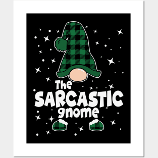 The Sarcastic Gnome Green Plaid Funny Christmas Costume Xmas Ugly Sweater Gift Posters and Art